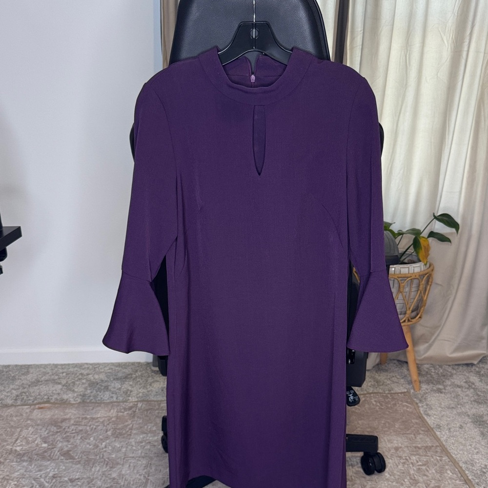 Chic Long Sleeve Purple Dress